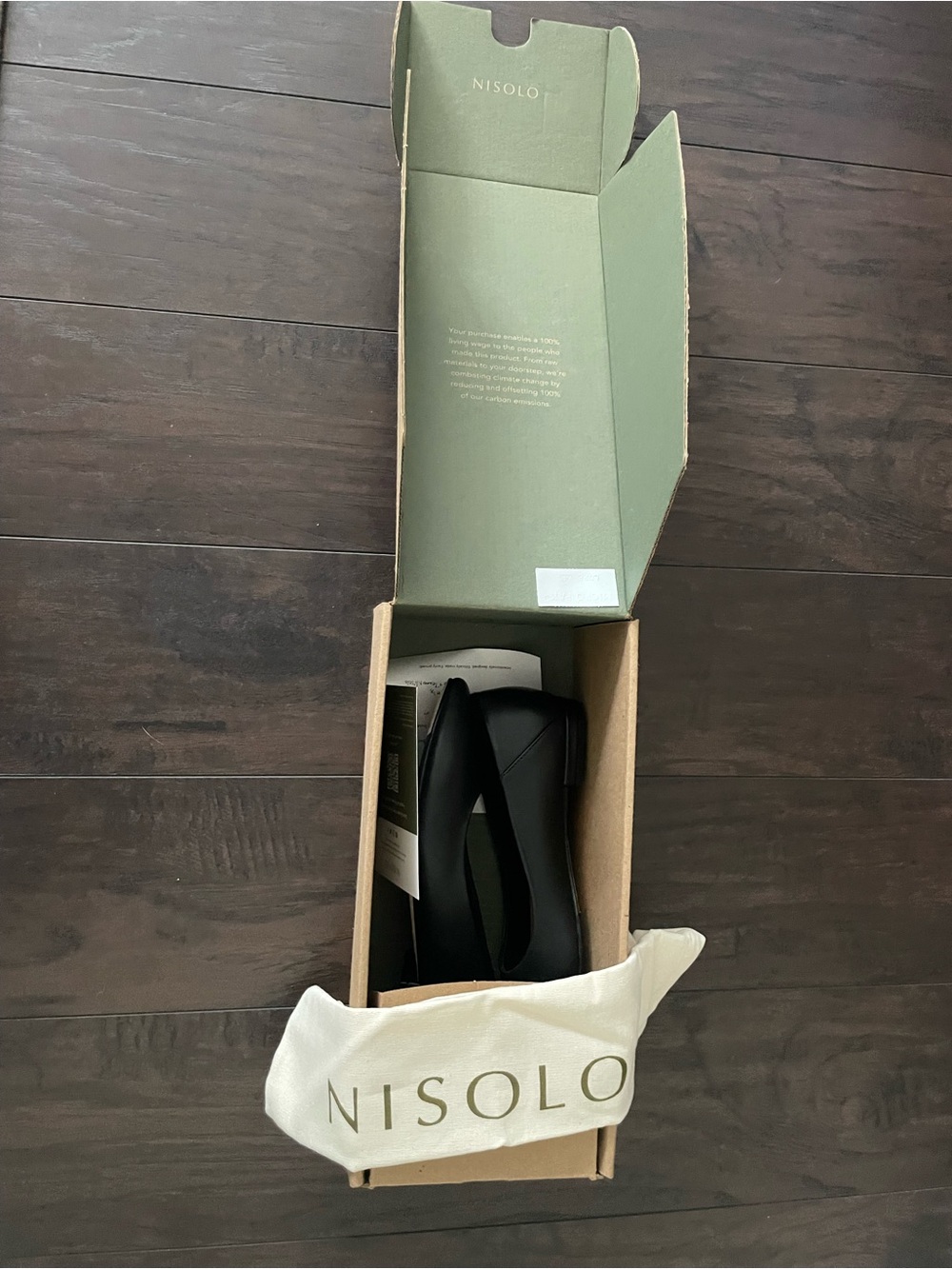 Nisolo Fina Black Leather Pointed-Toe Flats - Women Size 6.5 - New with box - Picture 5 of 5
